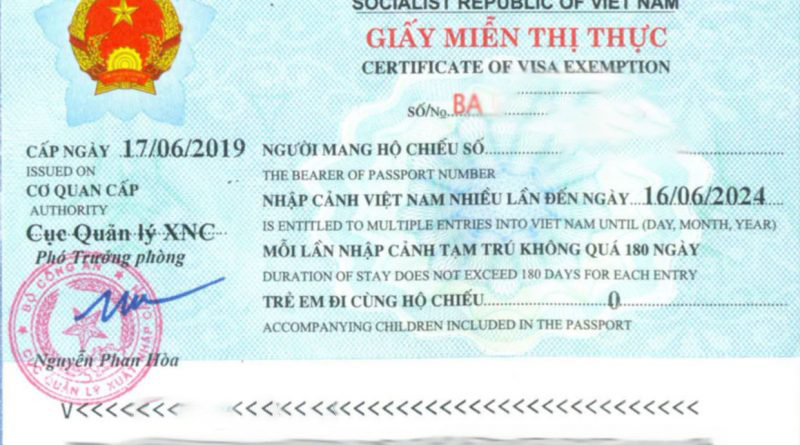 How To Get A 5 Year Visa Exemption Certificate For Vietnam Full Guide 2831