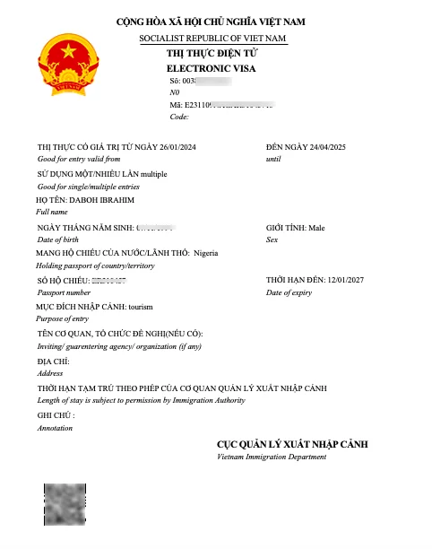 Vietnam Evisa
