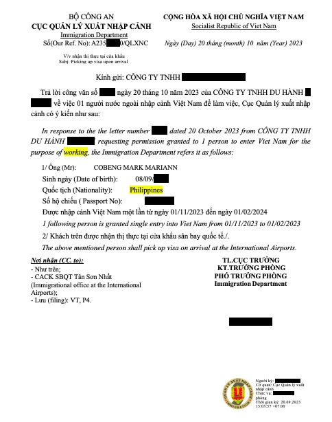 Vietnam Business visa in Manila
