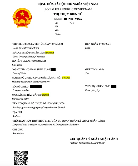 Vietnam visa on arrival for Belarusian citizens