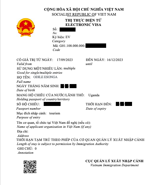 Vietnam visa on arrival for Ugandan citizens