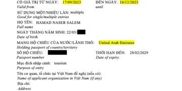 Vietnam visa on arrival for Emirati